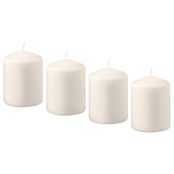 HEMSJÖ شمع غير معطر, لون طبيعي, 8 سم