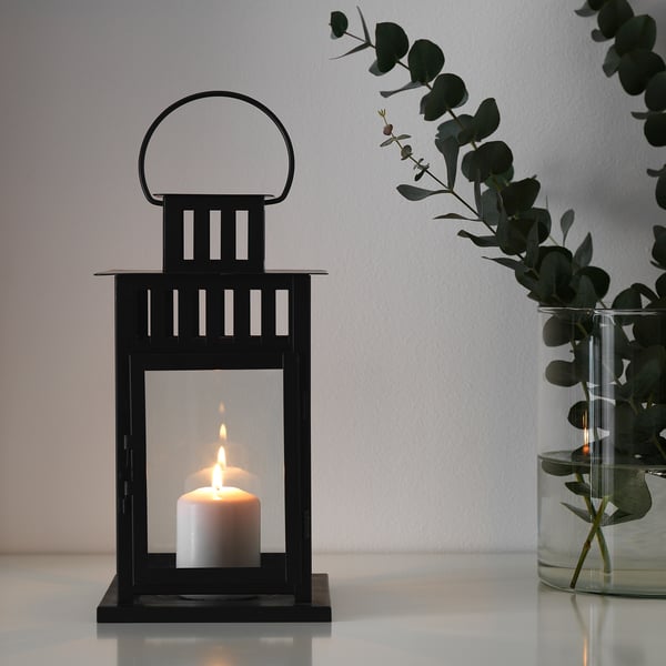 HEMSJÖ شمع غير معطر, لون طبيعي, 8 سم