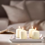 HEMSJÖ شمع غير معطر, لون طبيعي, 8 سم