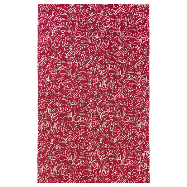 HÖSTAGILLE مفرش طاولة, أحمر أبيض/نقش زهور, 145x240 سم