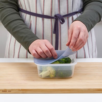 IKEA 365+ حافظة طعام بغطاء, مربّع بلاستيك/سليكون, 750 مل