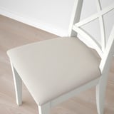INGATORP / INGOLF طاولة و 4 كراسي, أبيض/Hallarp بيج, ‎110/155 سم‏
