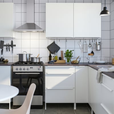 JÄRNBODA مطبخ, أبيض, ‎220x62x219 سم‏