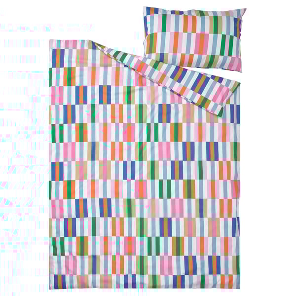 KLIBBKORSÖRT غطاء لحاف و غطاء مخدة, عدة ألوان, ‎150x200/50x80 سم‏