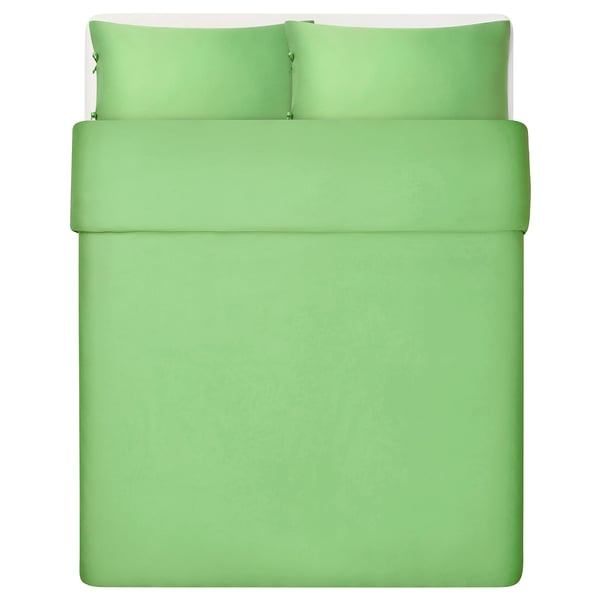 KRITSUGA غطاء لحاف و ٢ غطاء مخدة, أخضر فاتح, 240x220/50x80 سم