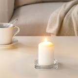 LÄTTNAD شمع غير معطر, لون طبيعي, 10 سم