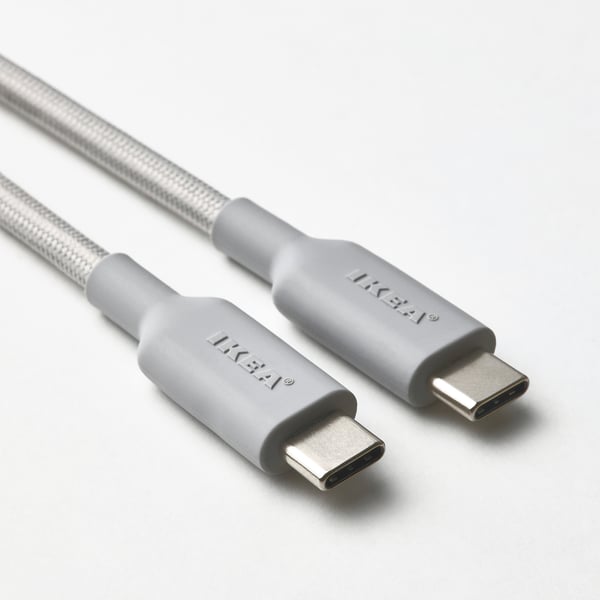 LILLHULT كيبل USB-C to USB-C, رمادي فاتح, 1.5 م