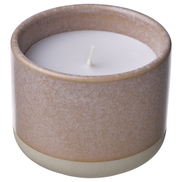 LUGNARE شمعة معطرة في برطمان خزفي, ياسمين/زهري, 25 س