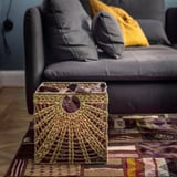 LUSTIGKURRE سلة, لون طبيعي ياقوتية الماء/قش بحري, ‎32x33x32 سم‏