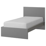 MALM هيكل سرير، عالي, رمادي/Luröy, ‎90x200 سم‏