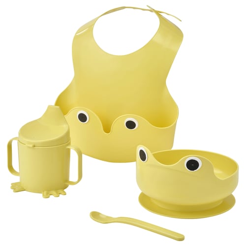 MATA طقم أدوات تناول الطعام من 4 قطع., أصفر فاتح