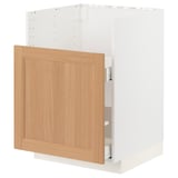 METOD خزانة قاعدة لحوض TALLSJÖN, أبيض/Vedhamn سنديان, ‎60x60 سم‏