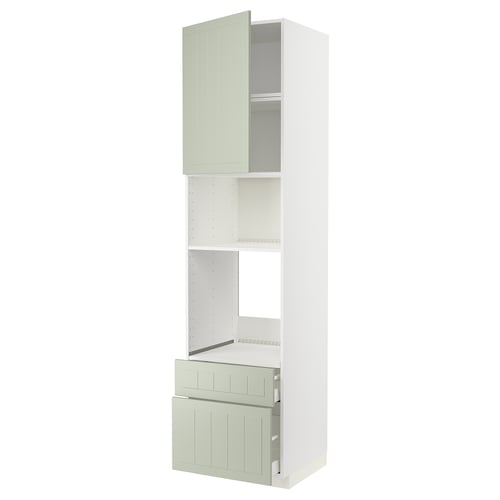 METOD / MAXIMERA خزانة مرتفعة F مزودة بأجهزة مدمجة, أبيض/Stensund أخضر فاتح, 60x60x240 سم