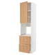 METOD / MAXIMERA خزانة عالية للفرن+باب/2أدراج, أبيض/Vedhamn سنديان, ‎60x60x240 سم‏