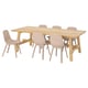 MÖCKELBY / ODGER طاولة و 6 كراسي, سنديان/أبيض/بيج, ‎235x100 سم‏