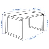 MÖRBYLÅNGA / GRÖNSTA طاولة و 4 كراسي, قشرة سنديان بني/أبيض, ‎140x85 سم‏