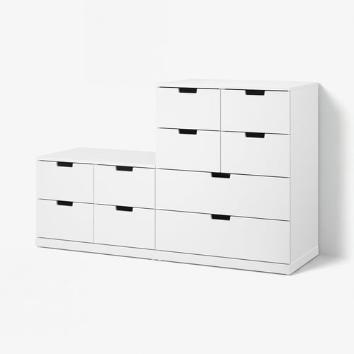 NORDLI خزانة بـ10 أدراج, أبيض, 160x99 سم