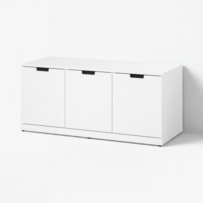 NORDLI خزانة بـ 3 أدراج, أبيض, 120x54 سم