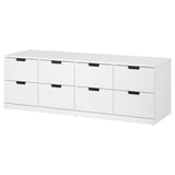 NORDLI خزانة بـ 8 أدراج, أبيض, ‎160x54 سم‏