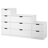 NORDLI خزانة بـ 9 أدراج, أبيض, ‎160x99 سم‏
