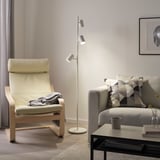 NYMÅNE مصباح أرضي مع 3 لمبات توجيهية, أبيض