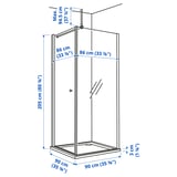 OPPEJEN / FOTINGEN كابينة استحمام مع حوض, ‎90x90x205 سم‏