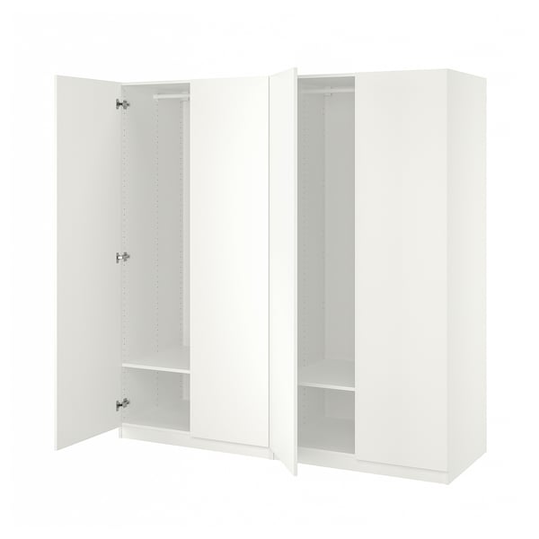 PAX / FORSAND دولاب ملابس, أبيض/أبيض, ‎200x60x201 سم‏
