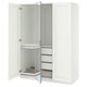 إختيار: PAX / KAMMARTORP/GULLABERG تشكيلة دولاب ملابس., أبيض زجاج مرايا/رمادي أبيض, ‎150x60x201 سم‏