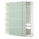 PAX / MEHAMN دولاب ملابس مع أبواب سحّابة, أبيض/ثنائي الجانب. أخضر فاتح, ‎200x66x236 سم‏