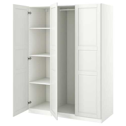 PAX / TYSSEDAL تشكيلة دولاب ملابس., أبيض/أبيض, 150x60x201 سم