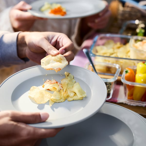 SIMKRABBA صحن جانبي, بلاستيك/أخضر-رمادي, 21 سم