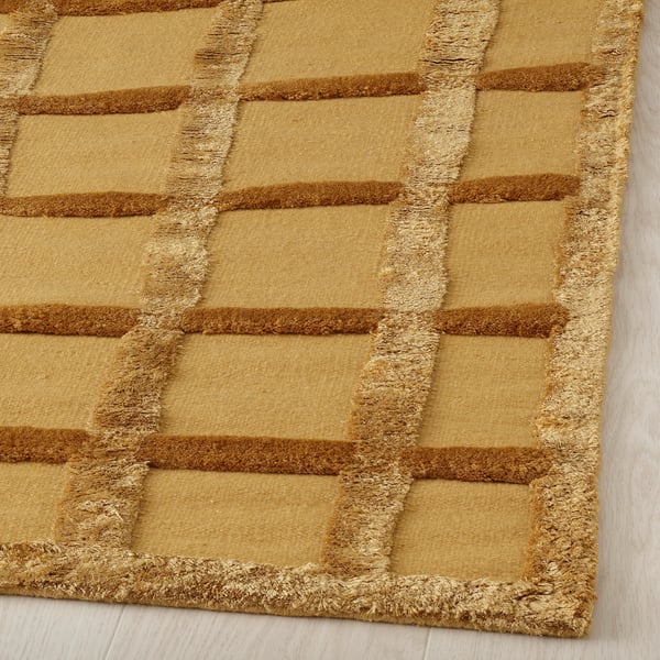 SKUGGSVINGEL سجادة، غزل مسطح, أصفر/صناعة يدوية, 170x240 سم