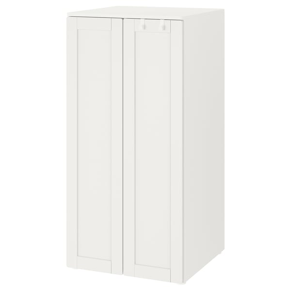 SMÅSTAD / PLATSA دولاب ملابس, أبيض أبيض/مع إطار, ‎60x57x123 سم‏