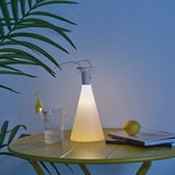 SOLVINDEN مصباح طاولة LED, يعمل بالبطارية خارجي/شكل مخروط أبيض, 26 سم