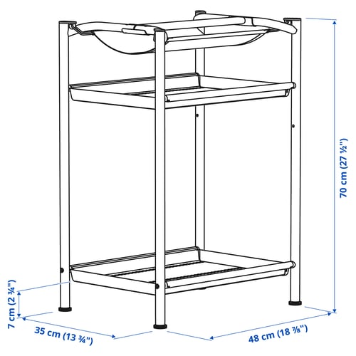 SPÄND رجل طاولة مع تخزين., أسود