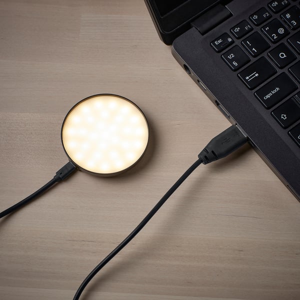 STRIMSÄV مصباح موجّه LED, أسود