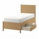 TONSTAD هيكل سرير+تخزين, قشرة سنديان, ‎90x200 سم‏