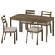 TONSTAD / TONSTAD طاولة و 4 كراسي, بني قشرة سنديان/مظهر سنديان بني Fridtuna بيج فاتح, ‎150x80 سم‏