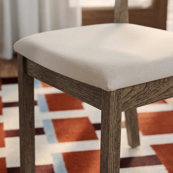 TONSTAD / TONSTAD طاولة و 4 كراسي, بني قشرة سنديان/مظهر سنديان بني Fridtuna بيج فاتح, 140/196x85 سم