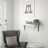 TRANHULT / KROKSHULT رف حائط, حور مصبوغ أبيض, ‎80x20 سم‏