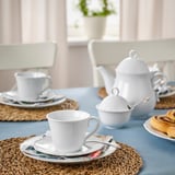 UPPLAGA كوب وصحن, أبيض, 23 سل