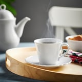 UPPLAGA كوب وصحن, أبيض, 23 سل