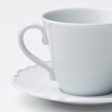 UPPLAGA كوب وصحن, أبيض, 23 سل