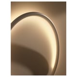 VARMBLIXT مصباح حائط LED, أبيض معدن/حلقة