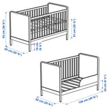 ÄLSKVÄRD 2-piece baby furniture set, birch/white, 60x120 cm