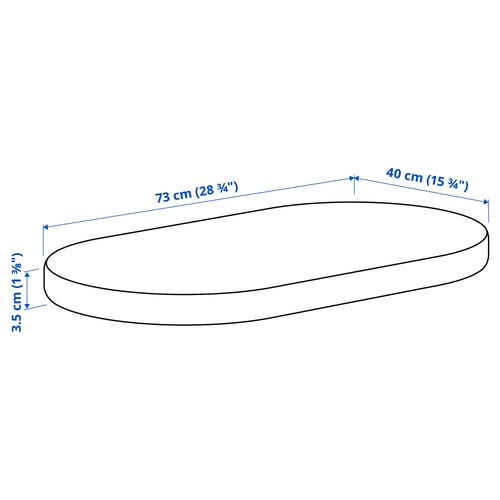 Illustration with measurements for the product: ÄLSKVÄRD.