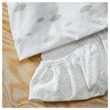 ÄLSKVÄRD Fitted sheet for bassinet, clouds/dots/off-white, 41x75 cm