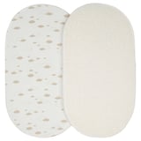 ÄLSKVÄRD Fitted sheet for bassinet, clouds/dots/off-white, 41x75 cm