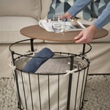 ÄNGESBYN Storage table, black/pine light brown stained, 60 cm