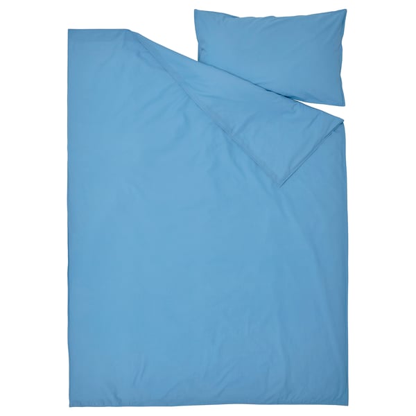 ÄNGSLILJA Duvet cover and pillowcase, blue, 150x200/50x80 cm